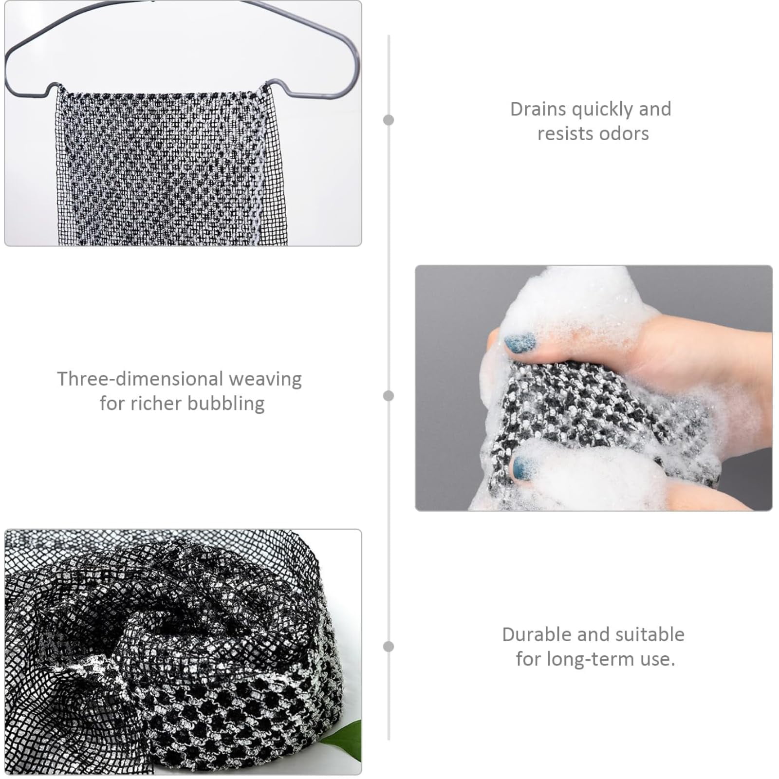 Alorin's Exfoliating Shower Towel, Exfoliating Skin Bath Towel, Premium Scrub Wash Cloth for Body Face, Exfoliating Washcloth for Men and Woman (3 colors-3PC)