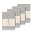 thumbnail image 2 of Authentic Hotel and Spa Turkish Cotton Nautical Embroidered Light Grey 4-piece Washcloth Set, 2 of 3