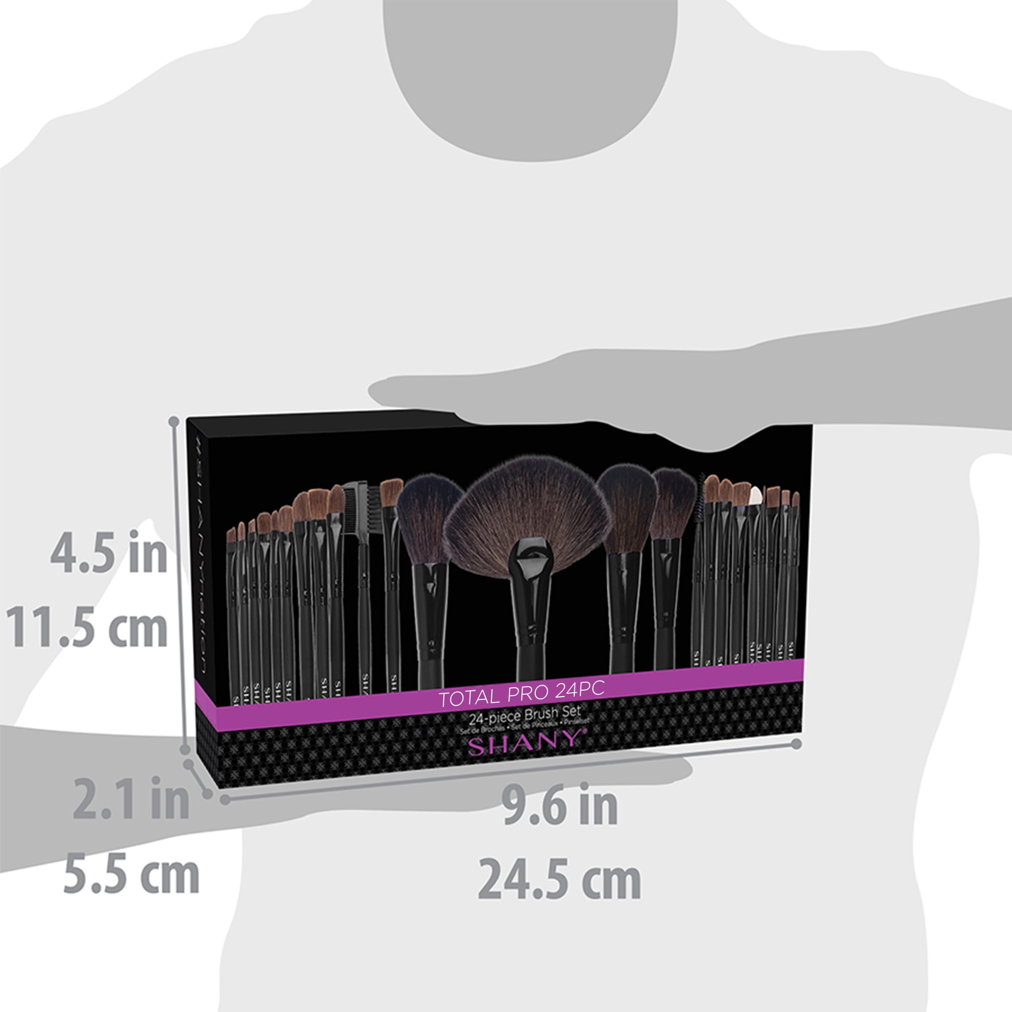 SHANY Makeup Brush Set Studio Quality Total Pro Make up Brushes with Pouch, Cosmetics applicator for Foundation, Powder, Eyeshadow, Concealer, Liner  Brush and more - 24 Count
