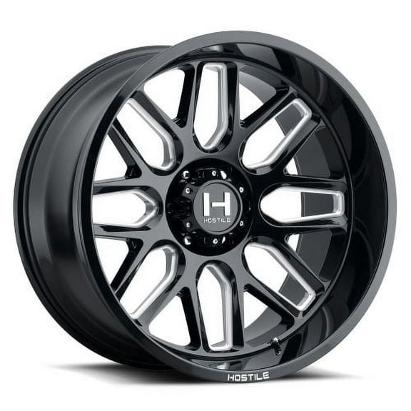 22x10 Hostile H120 Vulcan Blade Cut (Black Milled) Wheel 6x5.5 (-25mm)