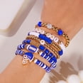 thumbnail image 4 of PISONIC Game Day Bracelets for Women - Heishi Clay Beaded Stretch Bracelets - Stackable Sports Charm Bracelet Bangles - Football Accessories & Outfits Jewelry Gifts, 4 of 7