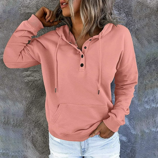 zanvin Hauts pour Femmes, Chandail à Capuche Uni à Manches Longues Blouse Décontractée Chandail Hauts Chemise