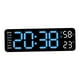 thumbnail image 4 of Reloj de escritorio Reloj de pared LED Brillo ajustable Reloj despertador digital Reloj de pared digital azul claro blanco, 4 of 9