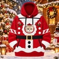 thumbnail image 2 of CAIVO Men Women Unisex Christmas Pet Pouch Hoodie Snowman Sweatshirt with Pocket for Dogs Cats With Zipper Pockets For Holiday Party Tops, 2 of 6