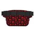 thumbnail image 3 of Fotbe Red Skulls Cangurera Cuadrada con Estampado de Doble Capa, Bolsa de Cintura Ajustable Mini para Hombres y Mujeres, 3 of 9