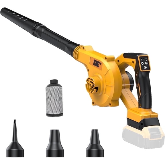 Cordless Leaf Blower for Dewalt 20V Battery, 2-in-1 , 3 Speeds up to 150 MPH, Lightweight, Extended Tube, for Lawn, Patio, Garage, Blower/Vacuum/Inflator/Deflator (No Battery)