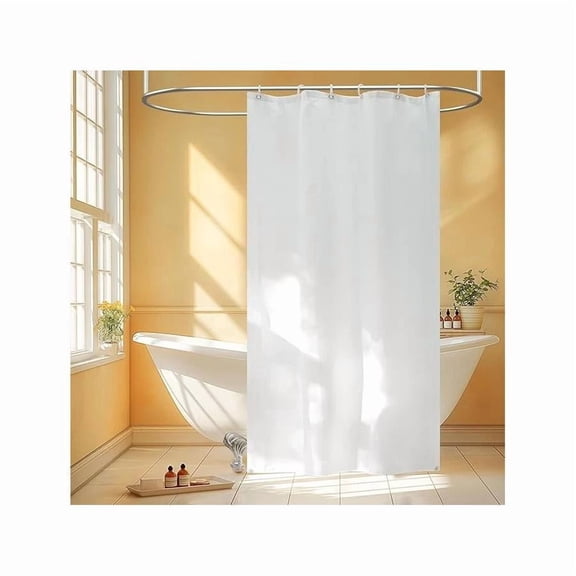 White 36"W x 78"L Stall Shower Curtain Liner, Pack of 1, Waterproof Fabric