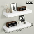 thumbnail image 4 of Jouetondream 16x6 2PCS Floating Shelves, Wall Mounted Hanging Shelves, Wood Storage Shelving for Living Room, Bathroom, Office, White, 4 of 9