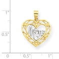 thumbnail image 3 of 10k & Rhodium Mom Heart Charm, 3 of 3