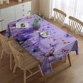 thumbnail image 2 of Purple Butterfly Flower Pattern Rectangle Tablecloth 60"x84",Waterproof Polyester Rectangle Table Cloth, Wipeable Spillproof Polyester Tablecloth for Dining, Camping, Indoor and Outdoor, 2 of 5