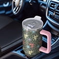 thumbnail image 6 of Floral 40oz Tumbler– Stainless Steel Insulated Tumbler with Handle and Straw, Large Capacity Travel Cup for Hot & Cold Drinks,Thanksgiving,Christmas, Spring,Flower, 6 of 6