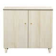 thumbnail image 5 of WAMPAT Sideboards Buffet Cabinet, 35.4" Wide Wooden Credenza Storage Cabinet with 2 Doors, Modern Kitchen Accent Cabinet with 3 Compartments for Living Room, Hallway, Light Oak, 5 of 7