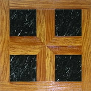Angle View: Home Dynamix Dynamix Vinyl Tile 16'' x 16'' Luxury Vinyl Tiles in Paramount Woodtone/Black Marble