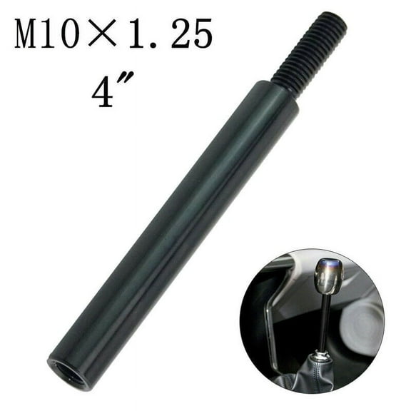 4" M10x1.25 Black Shifter Extension for Manual Transmission Cars with Aluminum Gear Shift Lever