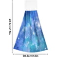 thumbnail image 3 of SKYSONIC 2 PCS 12"x17" Hand Towels for Kitchen Blue Galaxy Bathroom Hand Towels Kitchen Towels with Hanging Loop, Hanging Tie Towels, 3 of 6