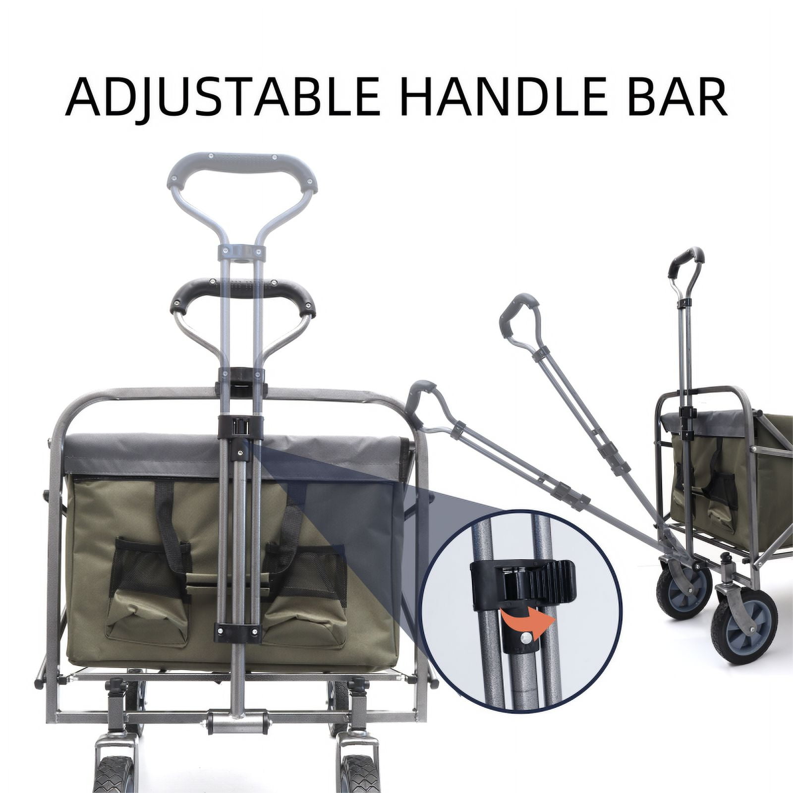 Acpouw Outdoor Garden Multipurpose Micro Collapsible Beach Trolley Cart Camping Folding Wagon