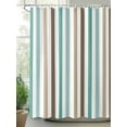 thumbnail image 2 of Shower Curtain Teal Brown Khaki Stripes Bathroom Curtains with Hooks, Waterproof Fabric Lines Striped Bath Shower Curtains Set for Bathroom Bathtubs Decor 36x72 Inch, 2 of 8