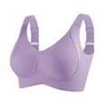 thumbnail image 2 of HVOBTTY Women's Push Up Bra, Bra for Women Plus Size, Women's Casual Fashion Seamless Breathable Gathering Full Coverage Exposure Everyday Bra Pink, XXXL, 2 of 3