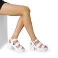 thumbnail image 4 of DREAM PAIRS Sandalias de Plataforma para Mujer con Tacón Grueso de 7.5 cm Blanco, 4 of 6