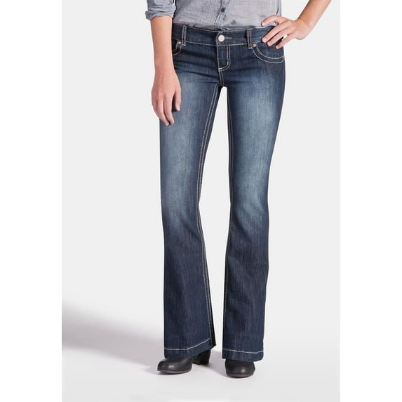 Maurices Womens Dark Wash Low Rise Straight Flare Boot Cut Jeans