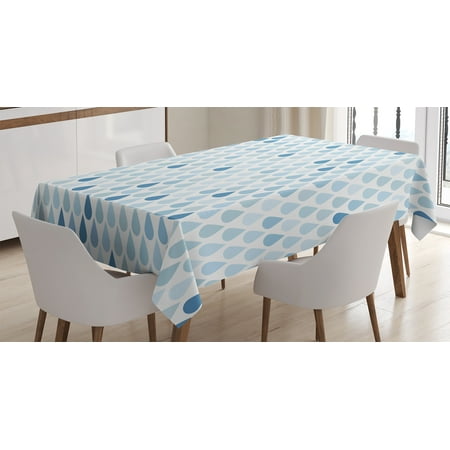 Farmhouse Air Gap Cover - Farmhouse Decor Tablecloth, Minimalist Rain Drops Motive inTones Tears of Earth Air Gravity Image Art, Rectangular Table Cover for Dining Room Kitchen, 52 X 70 Inches, Light Blue, by Ambesonne