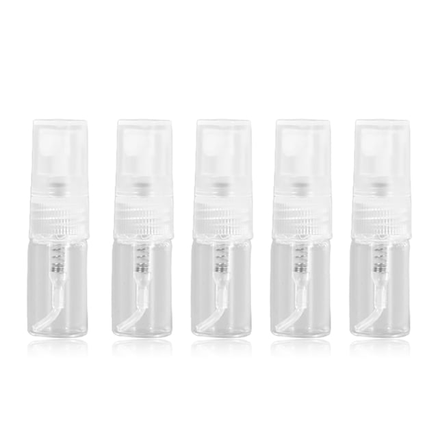 Vogacara Botella pulverizadora de 5 piezas, accesorio de almacenamiento de muestra transparente para el hogar, soporte para atomizador de Type3 NO3