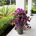 thumbnail image 3 of Nearly Natural UV-Resistant Artificial Bougainvillea Outdoor Hanging Plant - 28" - Purple - Set of 2, 3 of 9
