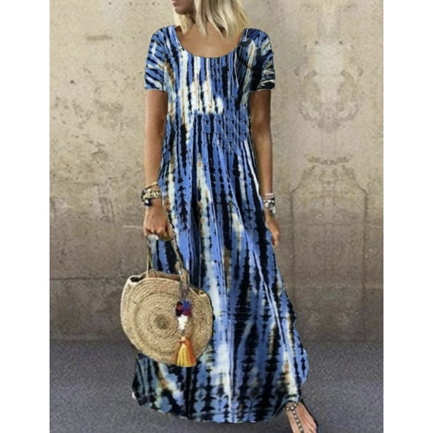 Hilltip - Women's Summer Dress Beach Sundress Loose Dress Maxi Dress ...
