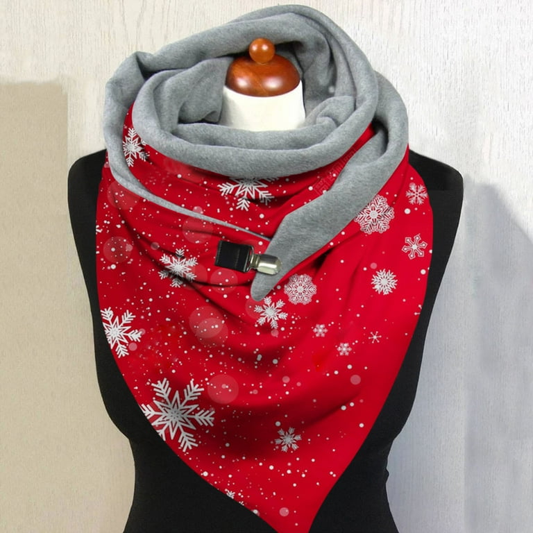 Red Scarf for Women Silver Shawls And Wraps for Evening Dresses Women Christmas Printing Scarf Fashion Multi Purpose Shawl Scarf Chiffon Scarf Square