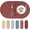 Crimson Red, variant on PROMATTOO Round Floral Embossed Placemats Set of 6,Faux Leather Waterproof Dining Mat,Beige Cream