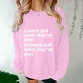 thumbnail image 5 of Jinhomg Novelty Sweatshirt for Women 2026 Trendy Letter Print Casual Tops Oversized Comfy Long Sleeve Drop Shoulder Pullover Ladies Cute Gift Pink M, 5 of 6