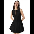 thumbnail image 3 of Vestido Mini Sin Mangas de Corte A para Mujer, de Verano, con Lazo, para Fiesta en Club, con Cremallera Corta Negro L, 3 of 7
