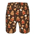 thumbnail image 3 of Cauagu Christmas Gingerbread Cookies Print Men's Swim Trunks,Hawaiian Bathing Suit Swimsuits Beach Shorts with Pockets for Men Quick Dry Swimming Board Shorts-Small, 3 of 6