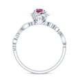 thumbnail image 2 of Rosec Jewels Pink Tourmaline Floral Ring with Diamond for Women - Nature Inspired Ring, 14K White Gold, US 12.50, 2 of 8