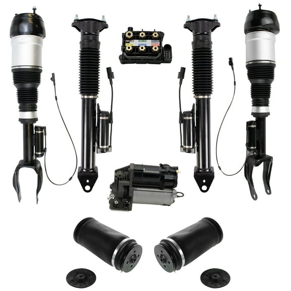 TRQ Front Air Shocks Rear Air Springs Shocks Compressor Fits 12-17 Mercedes-Benz PAA28643