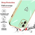thumbnail image 3 of Compatible with iPhone 12 6.1” Case for Women Girls,Full Camera Lens Protection Raised Reinforced Corners TPU Love Heart Plating Bumper Case Cute Slim Shockproof Case Cover(Light Green), 3 of 14