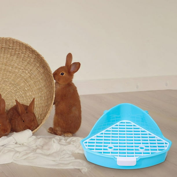 STARTIST Rabbit Litter Box 25x17x10cm Easy to Clean Bunny Cage Potty Trainer for Guinea blue Walmart