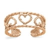 14K Rose Gold Polished and Twisted Heart Toe Ring