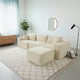 thumbnail image 5 of Ilios Innova | Sala Modular Catania de 4 Piezas, Relleno de Espuma, Tela Chenille Acanalada Beige, Diseño Minimalista Configurable con Taburete, 5 of 9