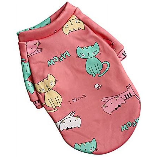 Pet Dog Clothes Cartoon Animal Printed Coat Cute Dog Shirt Jacket Sweater Cat Pets Clothing Dog Costumes Clothes A3 L