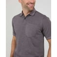 thumbnail image 4 of Real Essentials 3 Pack: Men's Ribbed CVC SS Polo Shirt With Pocket - Breathable Performance Polo (Available in Big & Tall), 4 of 6