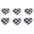 thumbnail image 3 of 100 Uds. Parches en forma de corazón para planchar en rejillas blancas y negras, parches de apliques bordados DIY para bolsas de ropa, 3 of 12