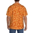 thumbnail image 5 of Balery Orange Glitter Men's Casual Button Down Shirt Short Sleeve Textured Summer Cuban Beach Shirts-3X-Large, 5 of 7