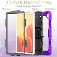 thumbnail image 4 of Allytechgroup Samsung Galaxy Tab A7 Lite SM-T220 T225 T227 8.7" Shockproof Rugged Bumper Kids Friendly Tablet Case with Screen Protector, Shoulder Strap, Purple, 4 of 8