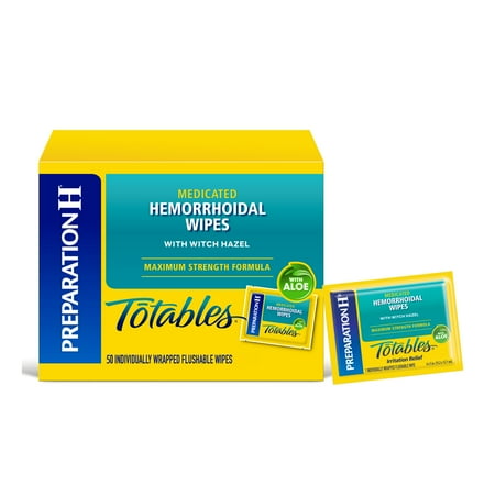 Preparation H Totables Hemorrhoid Wipes With Witch Hazel - 50 Count