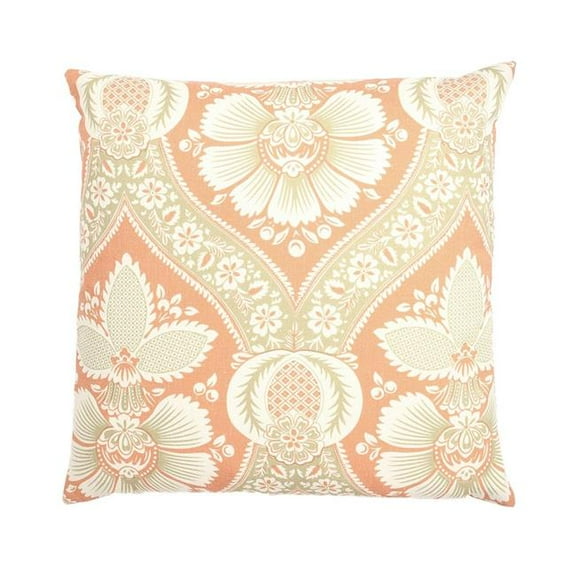 MDR Trading Inc. HU-FL2020TW03OP Beige Patterns On Peach With Polyester Insert Pillow