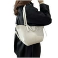 thumbnail image 4 of Zunfee White Faux Leather Tote Bag for Women - Free Size, Large Capacity Dual Handle Crossbody Handbag, Easy to Clean, Perfect for Work, School & Weekend Shopping, 4 of 4