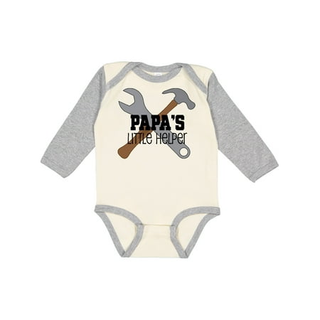 

Inktastic Papa s Little Helper Gift Baby Boy Long Sleeve Bodysuit