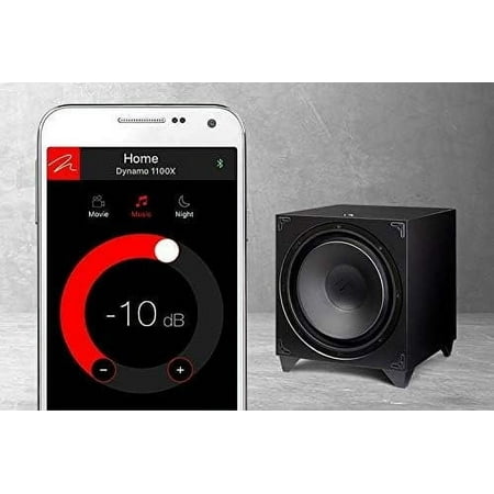 MartinLogan - Dynamo 1100X 12" 1300W Sealed, Powered Subwoofer, with Sub Control App and Wireless Ready - Satin Black