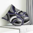 thumbnail image 3 of Blue Geometric Pillow Covers 26x26 Inch Decorative Throw Pillow Cover, Grey Vintage Neutral Abstract Striped Art Sofa Pillowcases Accent Cushion Case Home Decor Bedroom Living Room, 3 of 6
